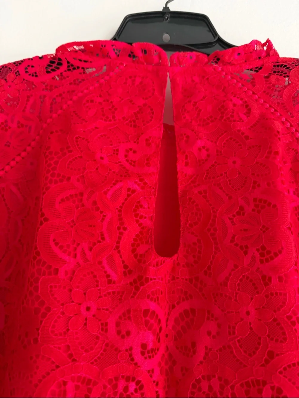 Lilly Pulitzer Ruby Red Averi Long Sleeve Lace Blouse Size XL 8944